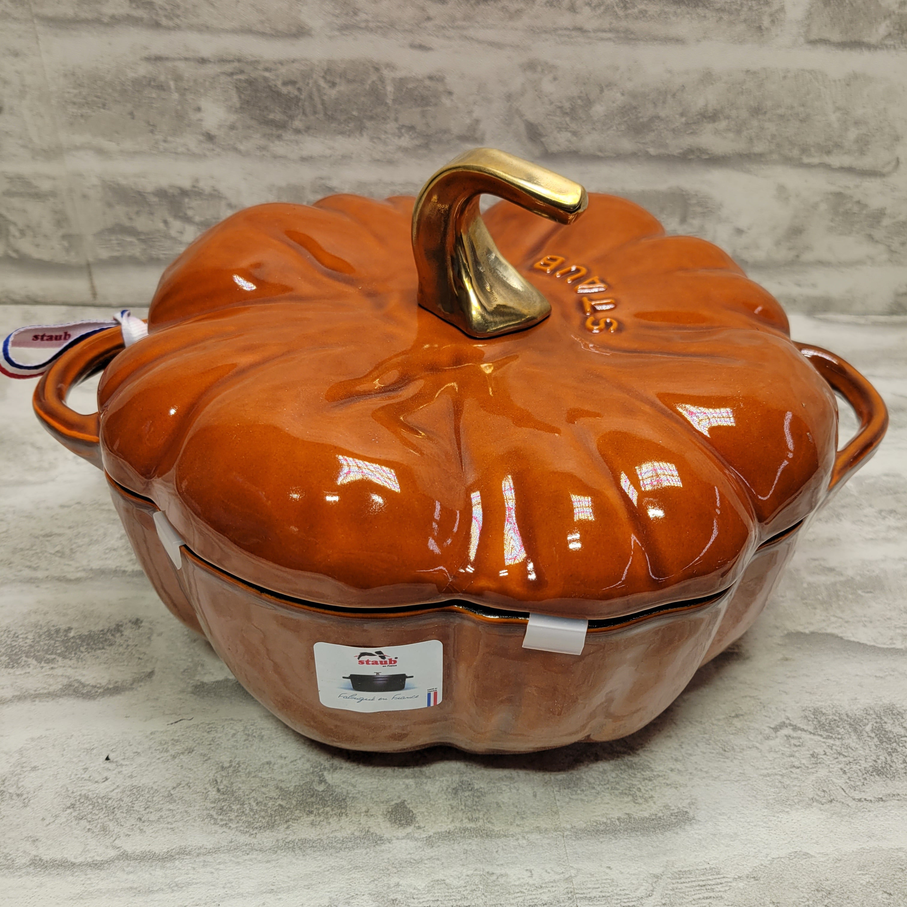 STAUB Cast Iron Pumpkin Cocotte Dutch Oven, 3.5-quart, Burnt Orange (7658663903470)